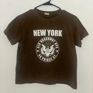 Brandy Melville (J.Galt) Brown cropped tee